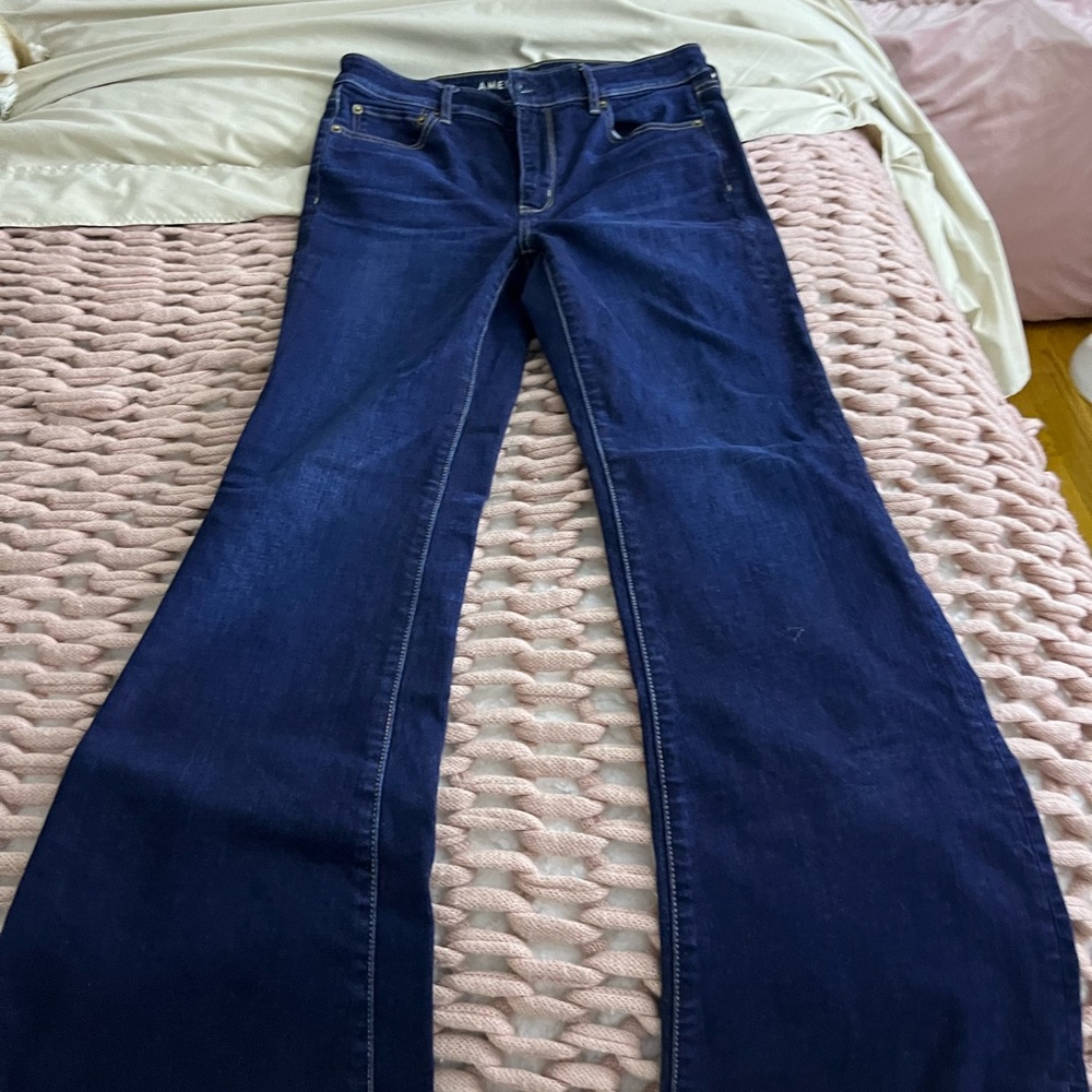 American eagle super high rise flare size 8